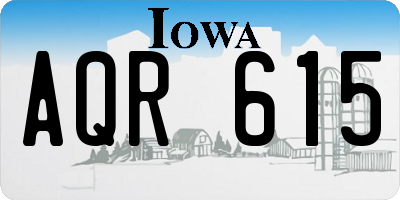 IA license plate AQR615