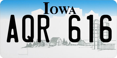 IA license plate AQR616