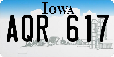 IA license plate AQR617