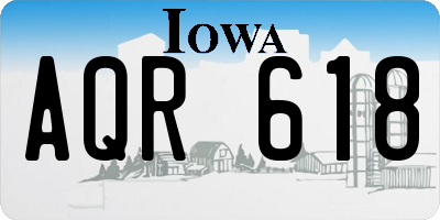 IA license plate AQR618