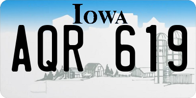 IA license plate AQR619