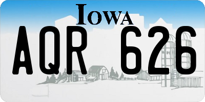 IA license plate AQR626