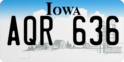 IA license plate AQR636