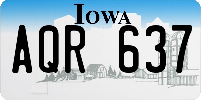 IA license plate AQR637