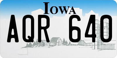 IA license plate AQR640