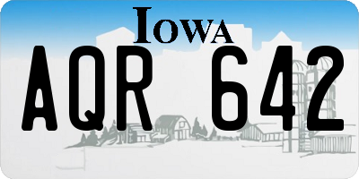 IA license plate AQR642