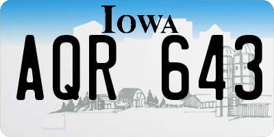 IA license plate AQR643