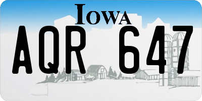 IA license plate AQR647