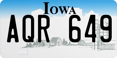 IA license plate AQR649