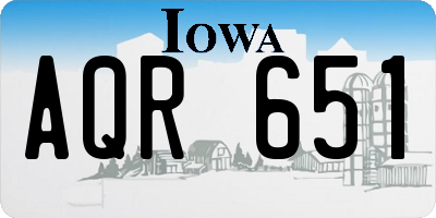 IA license plate AQR651