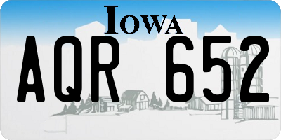 IA license plate AQR652