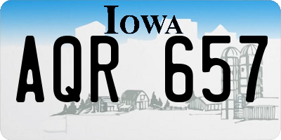 IA license plate AQR657