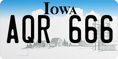 IA license plate AQR666