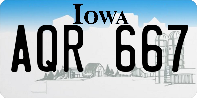 IA license plate AQR667