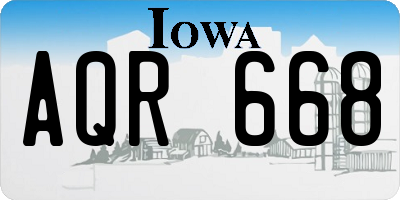 IA license plate AQR668