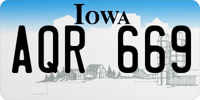 IA license plate AQR669