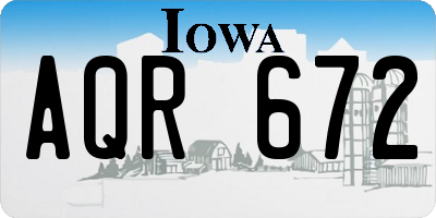 IA license plate AQR672