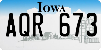 IA license plate AQR673