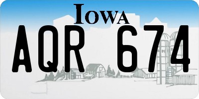 IA license plate AQR674