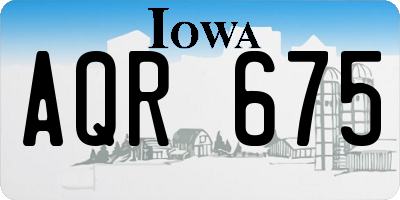 IA license plate AQR675