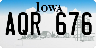 IA license plate AQR676