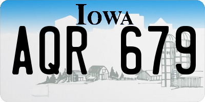 IA license plate AQR679