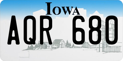 IA license plate AQR680