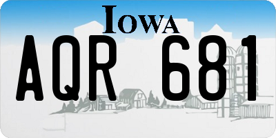 IA license plate AQR681