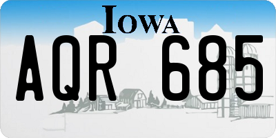 IA license plate AQR685