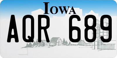 IA license plate AQR689