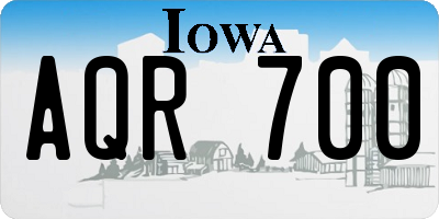 IA license plate AQR700