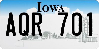 IA license plate AQR701