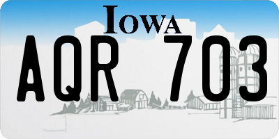 IA license plate AQR703