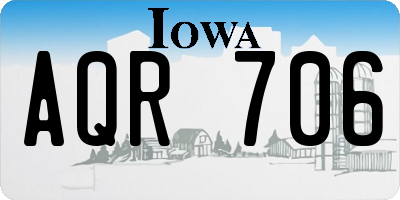 IA license plate AQR706