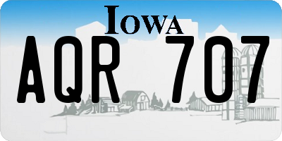 IA license plate AQR707