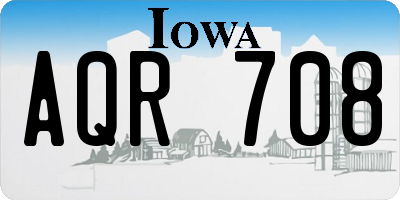 IA license plate AQR708