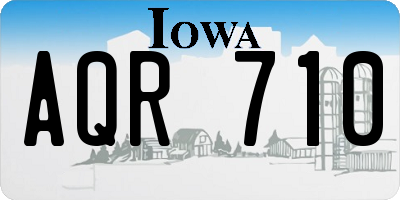 IA license plate AQR710