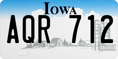 IA license plate AQR712