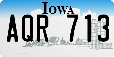 IA license plate AQR713