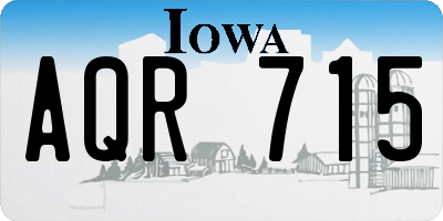 IA license plate AQR715