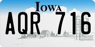 IA license plate AQR716