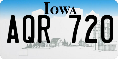 IA license plate AQR720