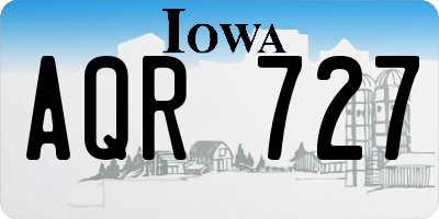 IA license plate AQR727