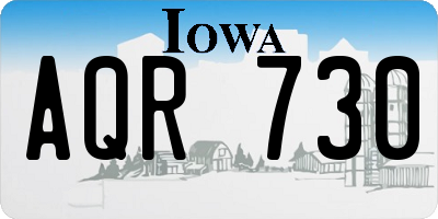 IA license plate AQR730