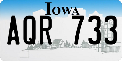 IA license plate AQR733