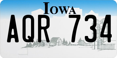 IA license plate AQR734