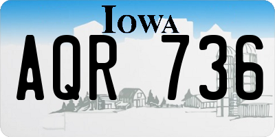 IA license plate AQR736