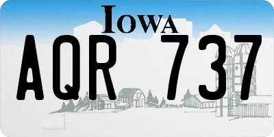 IA license plate AQR737