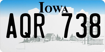 IA license plate AQR738