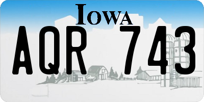 IA license plate AQR743